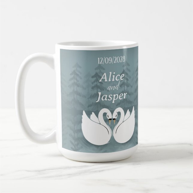 Mug Editable Romantic and elegant wedding Sticker (Gauche)