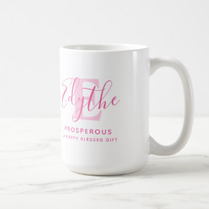 Mug Edyle nom signifiant texte rose monogramme