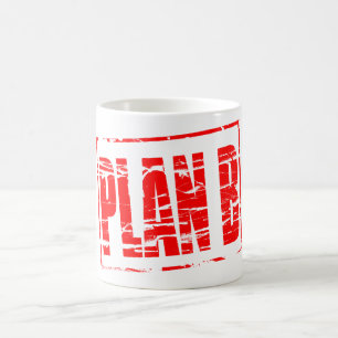 Mug effet de tampon en caoutchouc “Plan B”