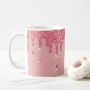Mug Effet Parties scintillant rose et étincelles