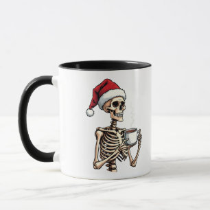 Mug Éffrayant Halloween Sipping Café Noël Père Noël