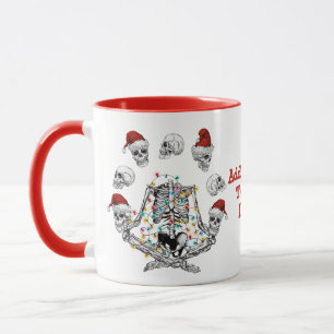 Mug Éffrayant Joyeux Noël Drôle Yoga Squelette Rouge