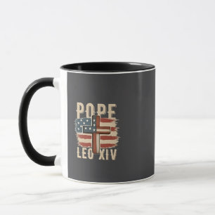 Mug Église chrétienne du pape Léon XIV Drapeau américa