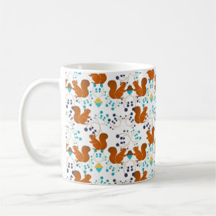 Mug Eichhörnchen mit Eicheln Beeren Muster