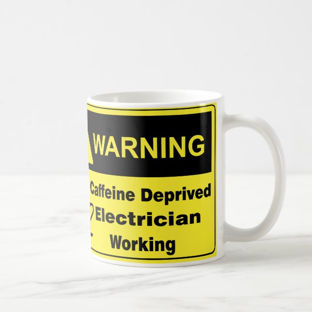 Mug Électricien d'avertissement de caféine (Droite)