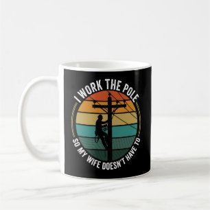 Mug Électricien sur lignes, crépuscule rétro, Je trava