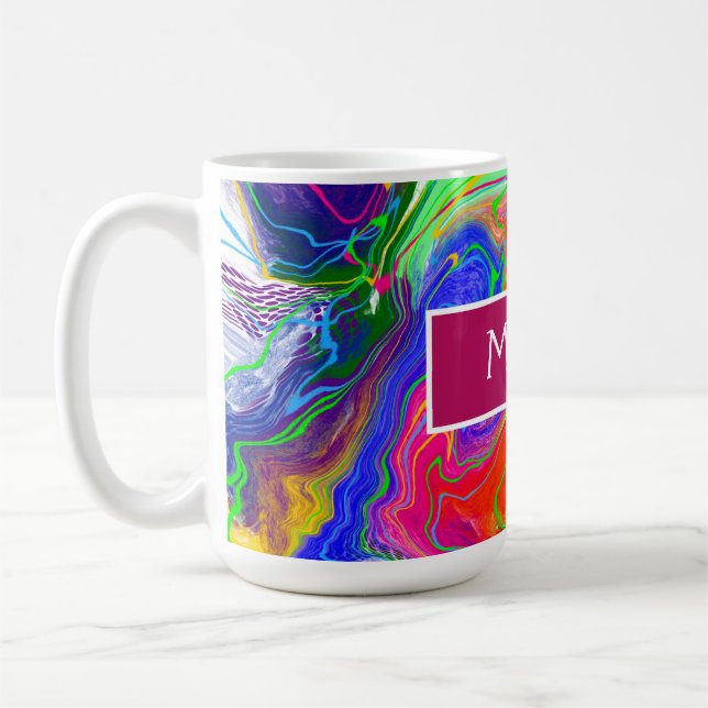 Mug Électricité personnalisée Marbre Fluide Art (Gauche)