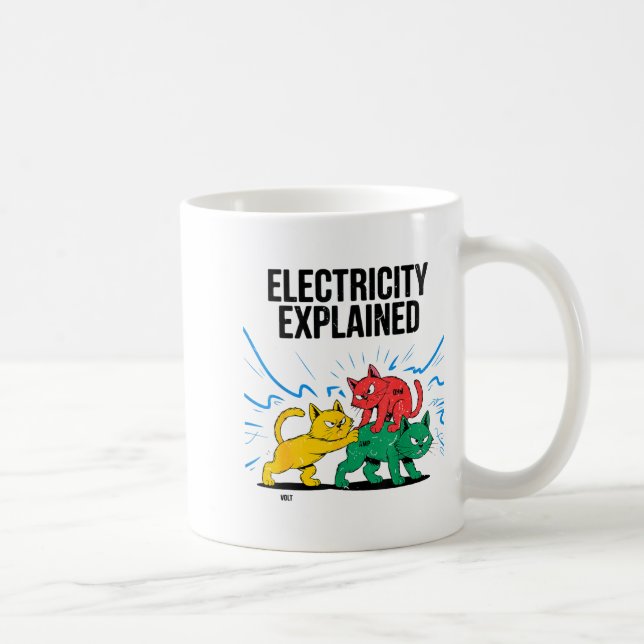 Mug Electricity Explained Funny Cat Physics Humor Scie (Droite)