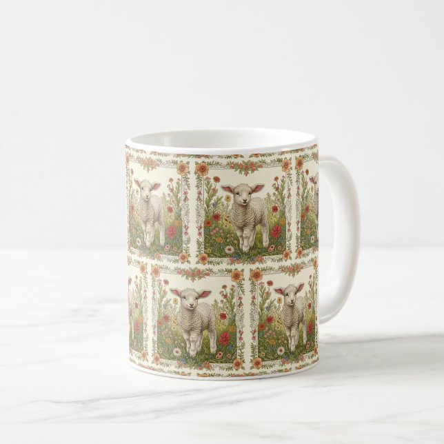 Mug Elégance de Pâques : Sips À Thème D'Agneau 🌸 🍵 (Devant droit)