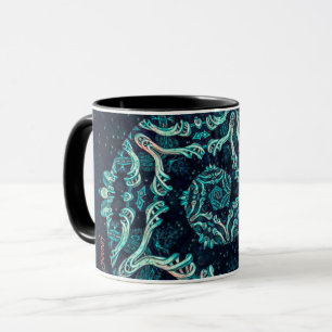 Mug Élégance fractale foncée Spiral