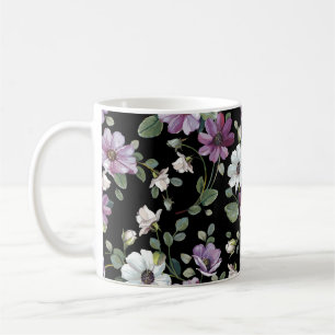 Mug Elégance motif sans couture avec fleurs cosmos