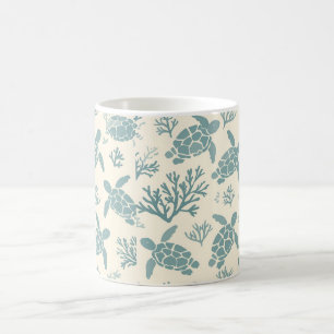 Mug Élégance sous-marine : Design de corail bleu