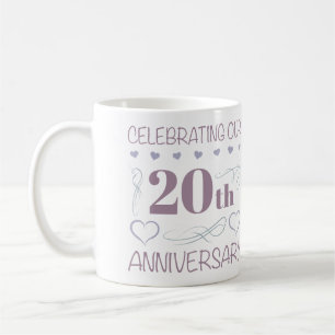 Mug Élégant 20e anniversaire Mariage Lavande