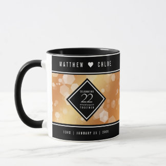 Mug Élégant 22e anniversaire de Mariage de cuivre