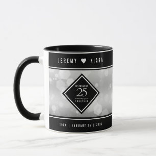 Mug Élégant 25e anniversaire de Mariage d'argent