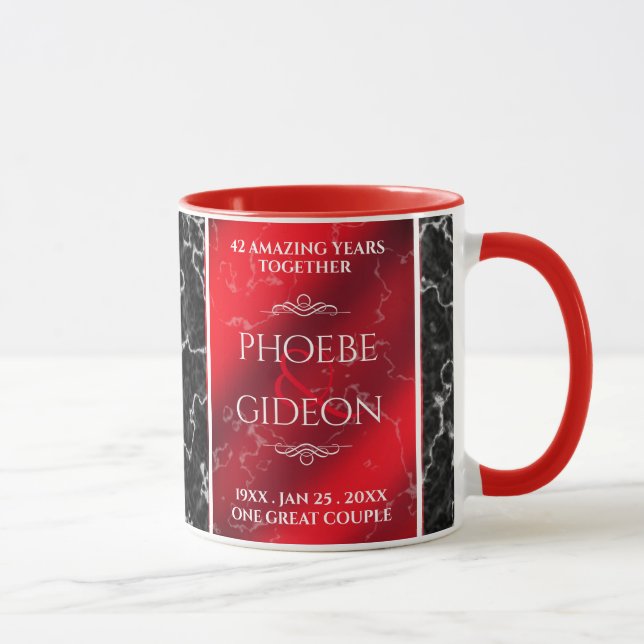 Mug Élégant 42e anniversaire du Mariage Jasper (Droite)