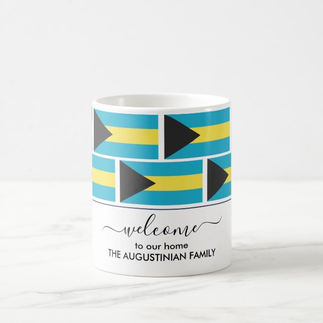 Mug Elégant accueil personnalisé BAHAMAS DRAPEAU (Centre)