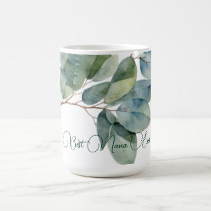 Mug Elégant aquarelle feuillage vert eucalyptus Nana
