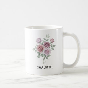 Mug Élégant aux Roses de Jardin à l'Aquarelle