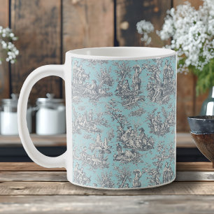 Mug Elégant bébé vintage bleu toile de jouy