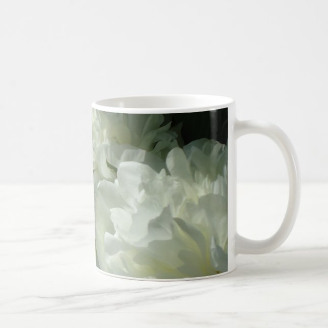 Mug Elégant blanc peony floral blanc photo (Droite)