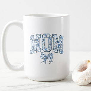 Mug Elégant Bleu Bow Chinoiserie Maman
