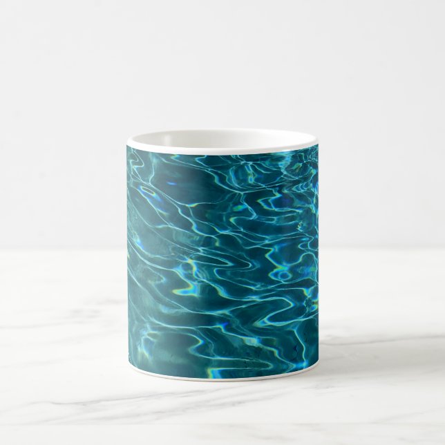 Mug Elégant bleu eau turquoise motif vagues de lac océ (Centre)