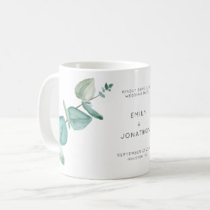 Mug Elégant Bleu Eucalyptus Feuilles Enregistrer Le Ca