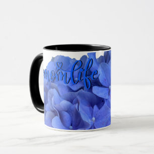 Mug Elégant bleu perwinkle hydrangée florale