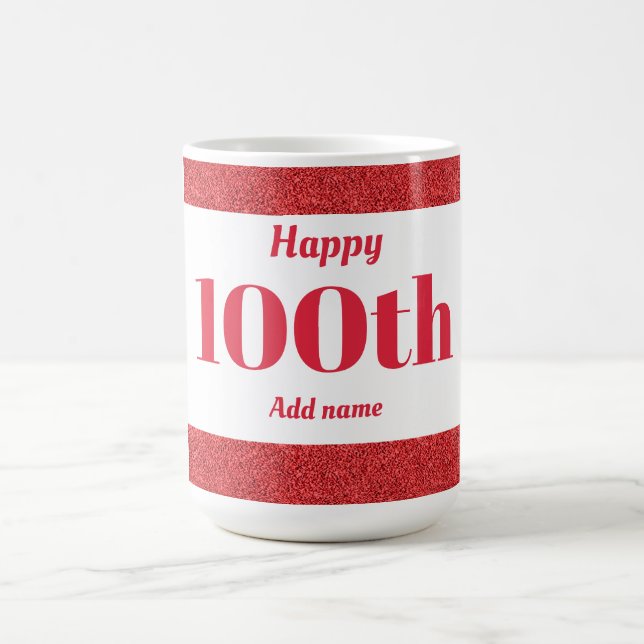 Mug élégant cadeau personnalisé d'anniversaire 100e (Centre)