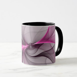 Mug Élégant Chaos Moderne Art Fractal Abstrait Rose