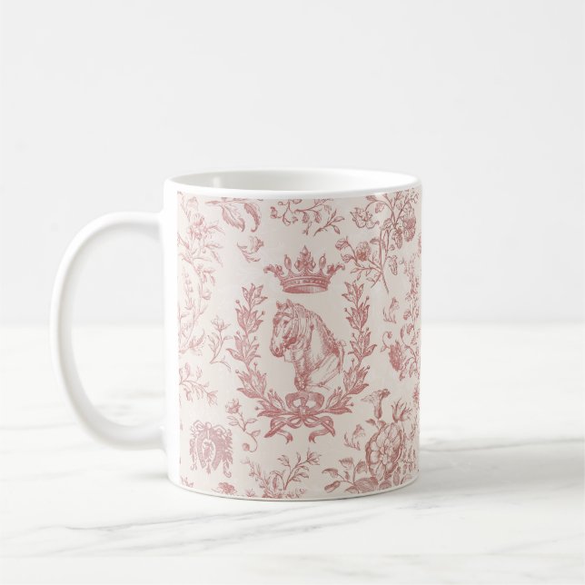 Mug Élégant chic élégant Rose beige Equestrio Toile (Gauche)