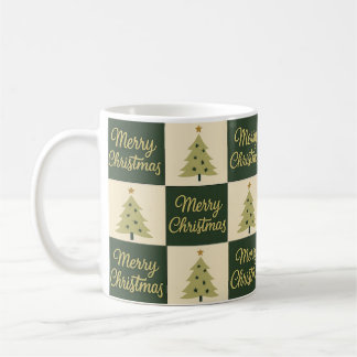 Mug Elegant Christmas Gold & Green Design