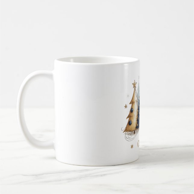 Mug Elegant Christmas Trees – Holiday Season Design (Gauche)