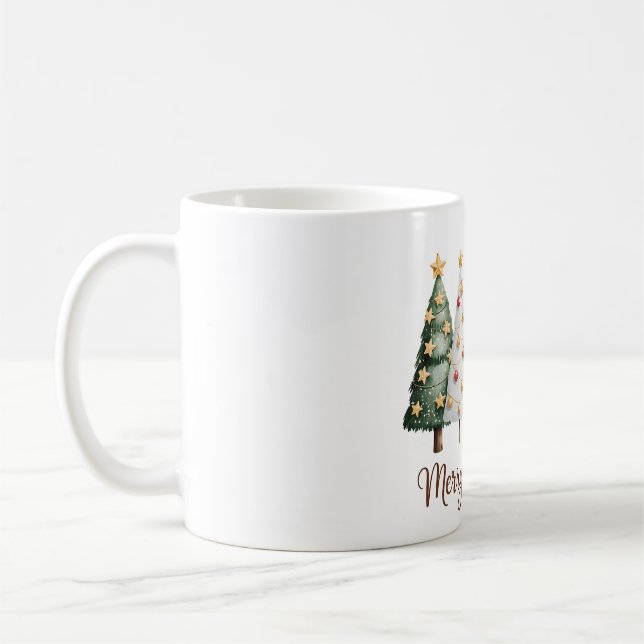 Mug Elegant Christmas Trees – Holiday Season Design (Gauche)