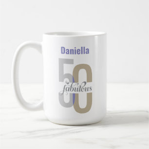 Mug Elégant Cinquante et fabuleux 50e anniversaire Nom