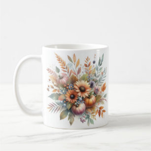 Mug Elégant Citrouille d'automne coloré Bouquet Motif