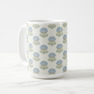Mug Élégant Classique Bleu Vert Arts & Crafts Floral