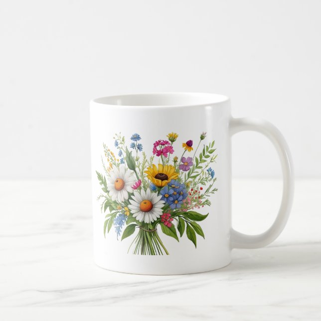 Mug Elegant Colorful Wildflower Bouquet  (Droite)