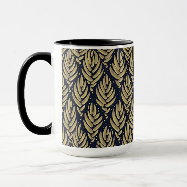 Mug Élégant Combo Feuille Dorée (Gauche)