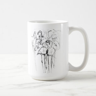 Mug Elégant croquis de Flamant rose