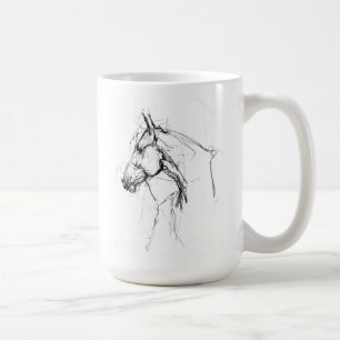 Mug Elégant croquis de portrait de cheval