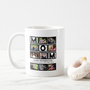 Mug Elégant Custom Happy Mothers Day 9 Photo Collage