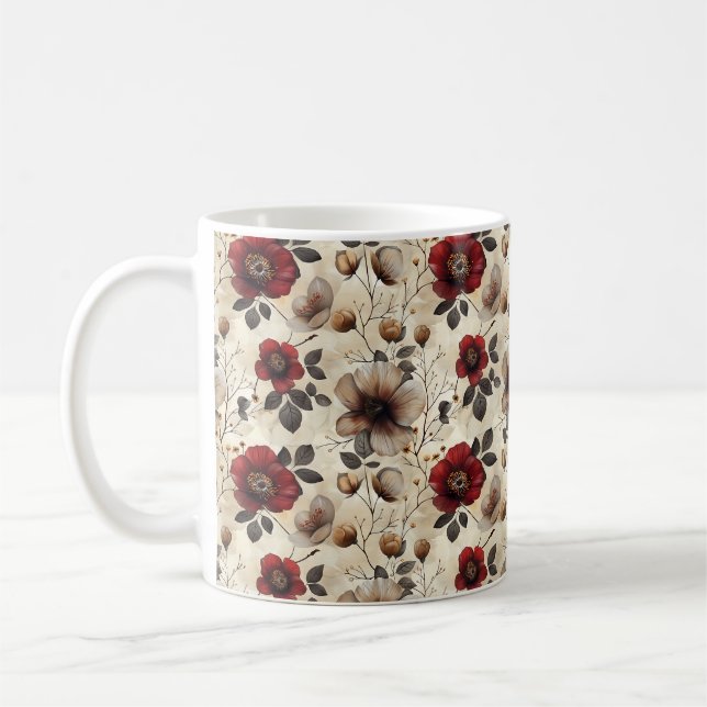 Mug Élégant Cute Sophistiqué Rustique Romantique Flora (Gauche)