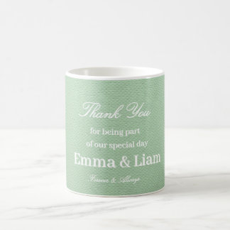 Mug Élégant de Remerciement de Mariage Vert Pistac