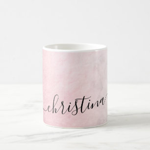 Mug Elégant dégradé moderne rose doré blanc marbre