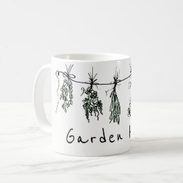 Mug Elégant dessin de la ligne de jardin d'herbes