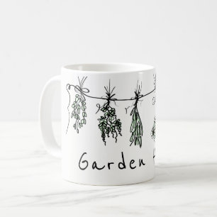 Mug Elégant dessin de la ligne de jardin d'herbes