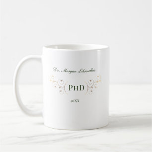 Mug Élégant doctorat Green Gold Graduation