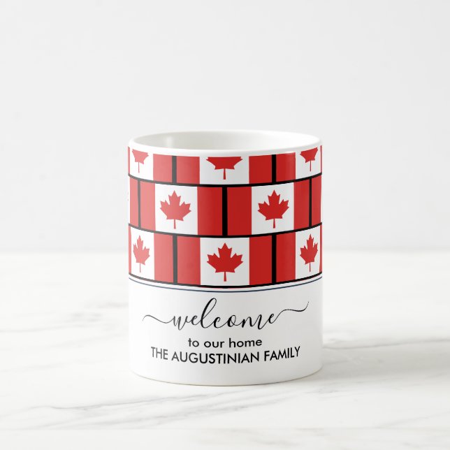 Mug Élégant DRAPEAU DE Bienvenue CANADA (Centre)